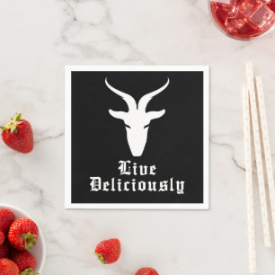 Live Deliciously Black Phillip Cocktail Napkin