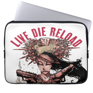 Live Die Reload design laptop sleeve