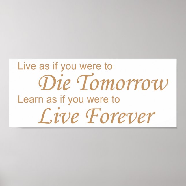 Live - Die Tomorrow yellow Poster (Front)