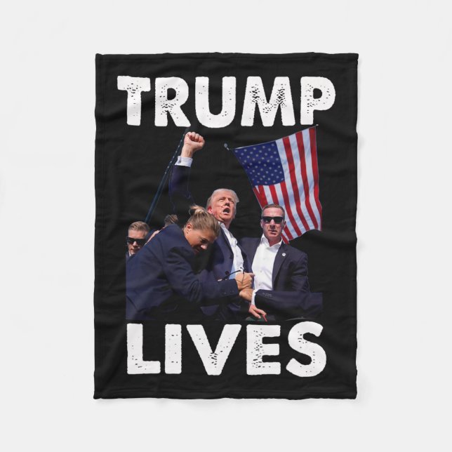 Live Donald Trump Mug Shot - Never Surrender  Fleece Blanket (Front)