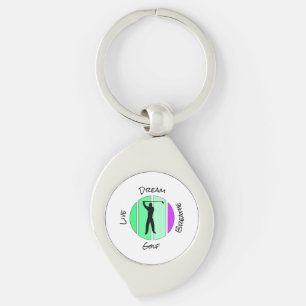 Live, dream, breathe golf key ring
