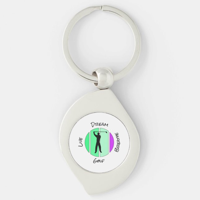 Live, dream, breathe golf key ring (Front)