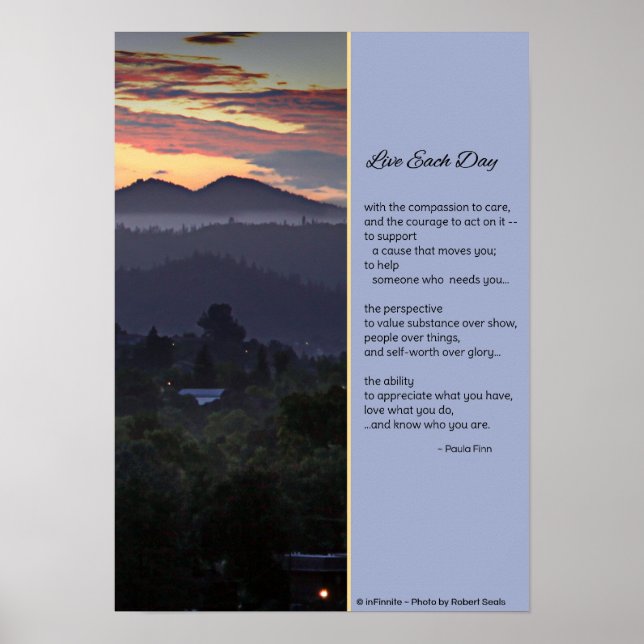 Live each day with compassion...Poster Poster (Front)