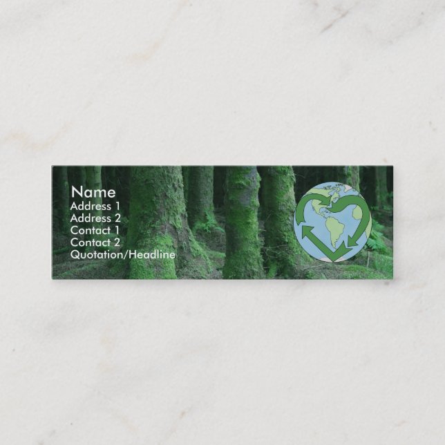 Live Earth Friendly Mini Business Card (Front)
