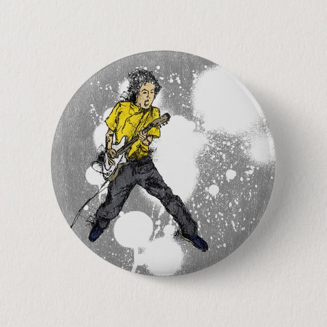 LIVE! Electric Guitar 6 Cm Round Badge (Front)