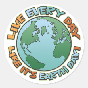 Live Every Day Earth Day Classic Round Sticker