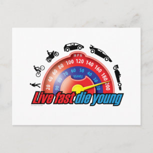 Live Fast Die Young Postcard