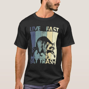 Live Fast Eat Trash Funny Raccoon Camping Vintage T-Shirt