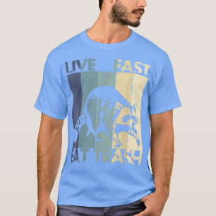 Live Fast Eat Trash Funny Racoon Camping Vintage T-Shirt