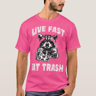 Live Fast Eat Trash Funny Racoon Vintage Camping T-Shirt