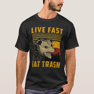 Live Fast Eat Trash Racoon Camping Or Hiking T-Shirt