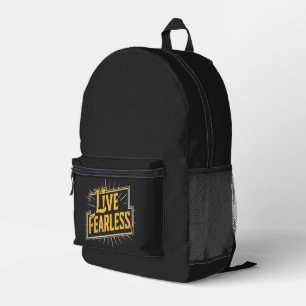 Live Fearless - inspiration and motivation Printed Backpack