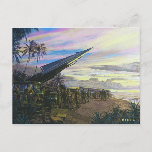 Live Fire at Kahuku by Jim Dietz National Guard Postcard (Front)