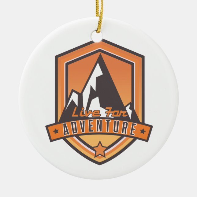 Live for Adventure Ceramic Tree Decoration (Front)