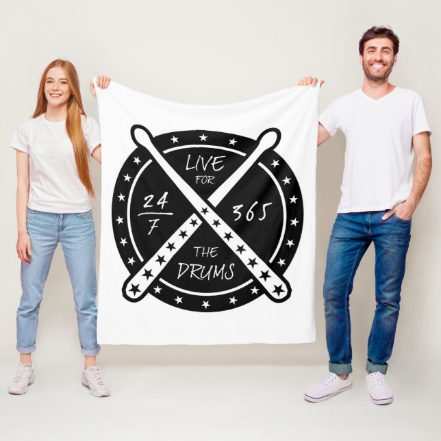 Live For The Drums Fleece Blanket (In Situ)