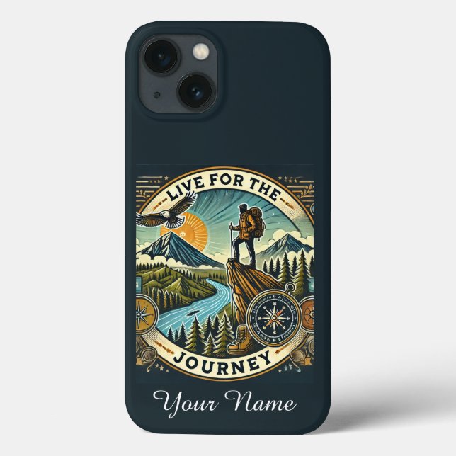 “Live for the Journey” Personalised iPhone Case (Back)