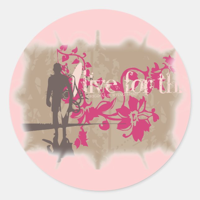Live for This Surfing Stickers (Front)