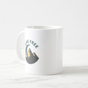 "Live Free" Mountain Night Emblem Coffee Mug