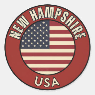 Live Free NH - Granite State Gift  Classic Round Sticker