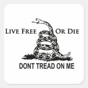 Live Free Or Die Don't Tread On Me - New Hampshire Square Sticker
