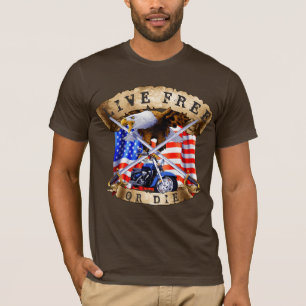 Live Free or Die, Motorcycle Patriot, Eagle, T-Shirt