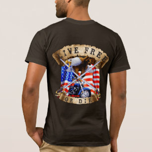 Live Free or Die, Motorcycle Patriot, Eagle, T-Shirt