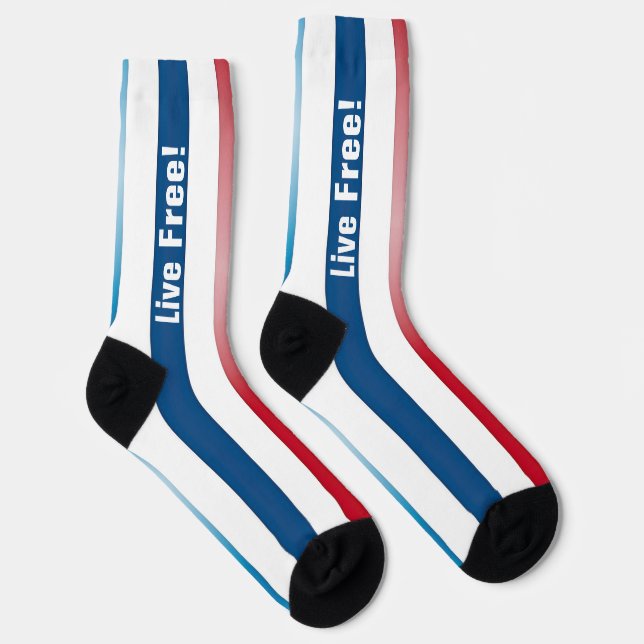 Live Free! Patriotic Crew Socks (Right)