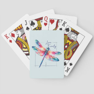 Live Freely - Dragonfly Colourful Inspirational Playing Cards
