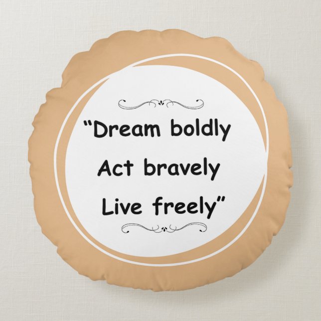 Live Freely – Motivational Round Cushion (Front)