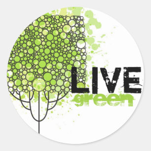 Live Green Classic Round Sticker