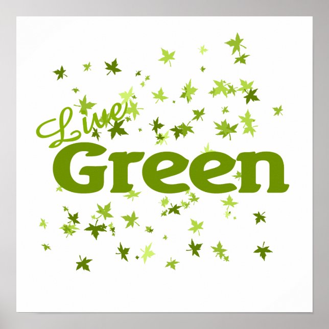 live green leaves poster (Front)