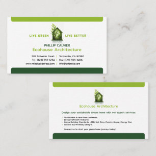 Live Green, Live Better   Eco Home Architect Business Card