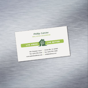 Live Green, Live Better   Premium Real Estate Magnetic Business Card