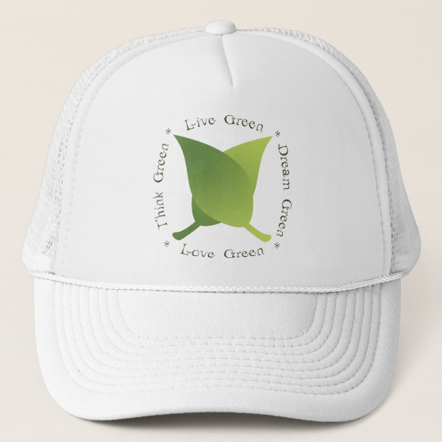 Live green, Love green, Think green, Dream green Trucker Hat (Front)