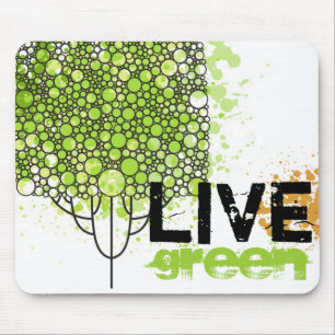 Live Green Mouse Mat