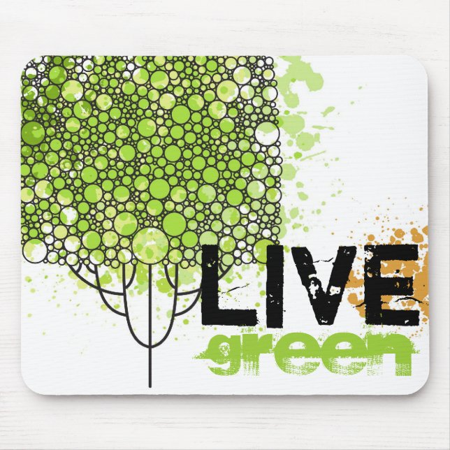 Live Green Mouse Mat (Front)