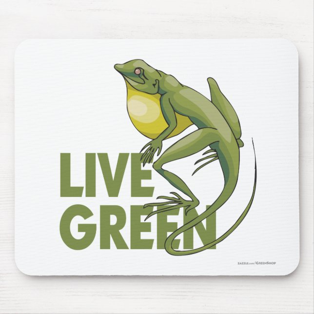 Live Green Mouse Mat (Front)