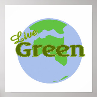 live green planet earth poster