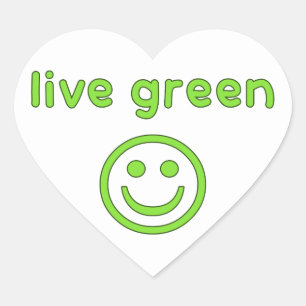 Live Green Pro Environment Eco Friendly Renewable Heart Sticker