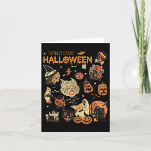 Live Halloween Vintage Pumpkin Witch Ghost Black C Card