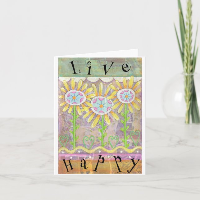 Live Happy Greeting Card (Front)