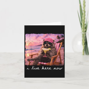 Live here racoon summer vibes feral girl summer card