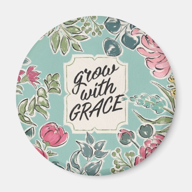 Live in Bloom | Grow With Grace Magnet (Front)