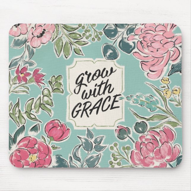 Live in Bloom | Grow With Grace Mouse Mat (Front)