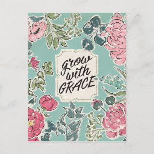 Live in Bloom   Grow With Grace Postcard