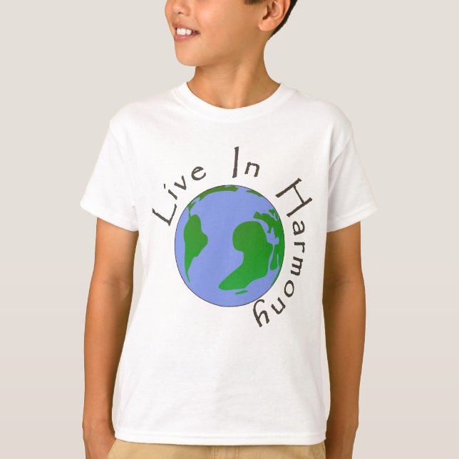 Live in Harmony - Planet Earth Kid's Shirt (Front)
