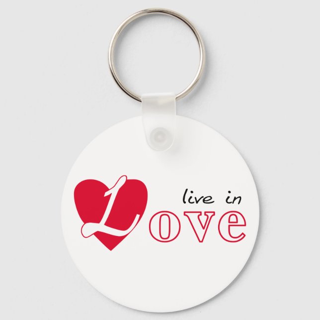 Live in love key ring (Front)