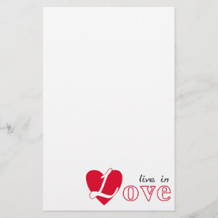 Live in love stationery