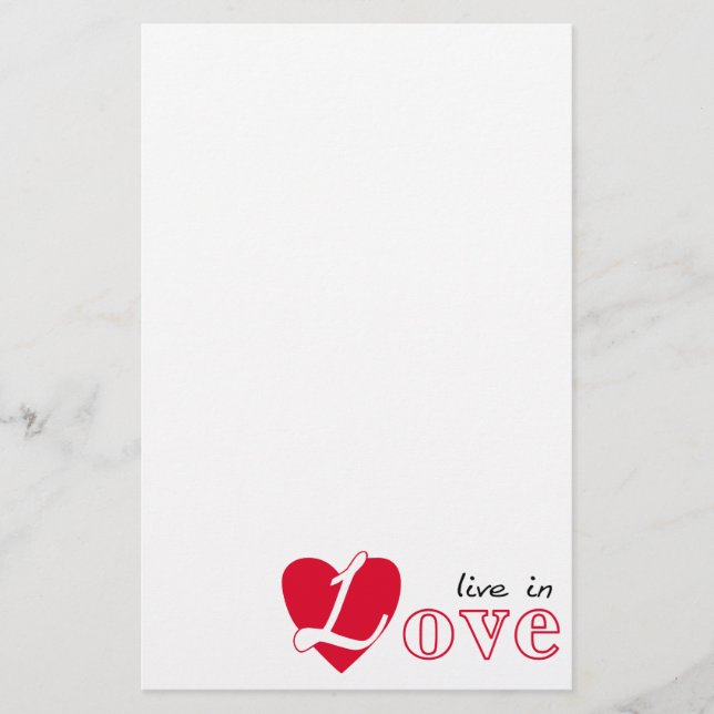 Live in love stationery (Front)