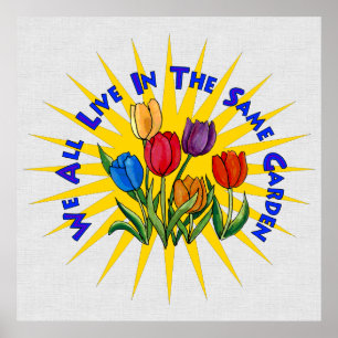 Live In Peace Garden Poster